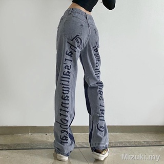 Diseño letra bordado recto pierna jeans
