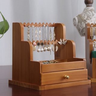 Beau caja De madera con cajones Tipo aretes Para anillos/aretes/collares (5)