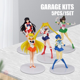 5 Unids/set Sailor Moon Modelo Anime Figurine Coleccionables Lindo Coche Interior Pastel Decoración Superior Para Fans (1)