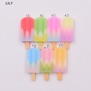 CHARMS [lily] 10 piezas coloridas mini dijes de resina de helado, colgante de comida, bricolaje, joyería, manualidades