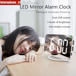 TS-8201 LED Espejo Pantalla Digital Reloj Despertador Automático Fotosensible De Escritorio Electrónico Alarma Clok FUTUREPHONE