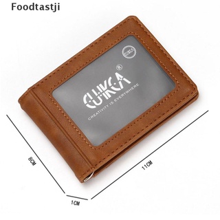 [Foodtastji] cartera RFID de cuero delgado Bifold con bolsillo delantero para tarjetas de crédito.