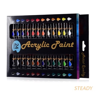 steady 12ml 24 colores profesional pintura acrílica dibujo pintura pigmento resistente al agua niños diy artista