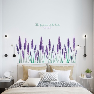 fantásticas pegatinas de pared púrpura lavanda creativa personalizada tv fondo sala de estar dormitorio decoración pegatinas de pared