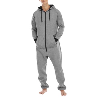 ❀No✲Los hombres de una pieza traje engrosado suéter de lana pijamas ropa de hogar ropa deportiva mono para hombre (8)