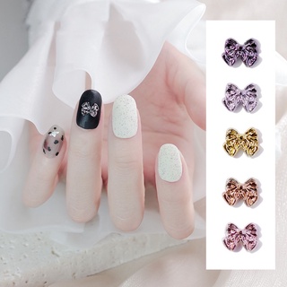 CODYES 10 PCS 3D Bowknot Nail Jewelry Purple Manicure Accessories Bows Nail Art Accessories Gold Resin Women Girls Metal DIY Nail Art Decoration (5)