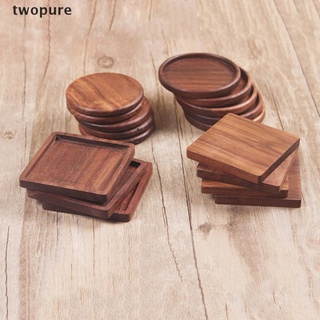[twopure] Wood Drink Coaster Tea Coffee Cup Mat Pad Placemats Kitchen Table Decor [twopure]