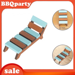<BBQparty> Mini silla de playa de madera salón Mini silla de playa accesorios encantador para Micro paisaje (1)