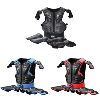 Edb* niños motocicleta motocicleta cuerpo completo armadura equipo Protector de pecho espalda Protector codo rodilleras para Motocross carreras patinaje esquí