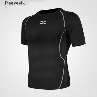 [fre] nuevo verano deportes fitness apretado t-shirt hombres secado rápido gimnasio running ropa 463cl