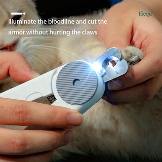 Hequ LED Pet Nail Clipper Dog Cat Toes Claw Magnifier Trimmer Grinder Cutter Grooming Tool Scissor Light