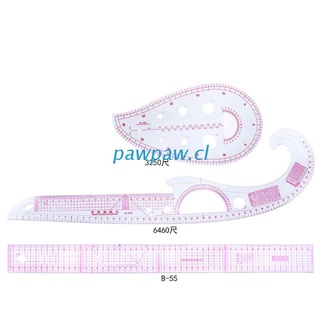 paw 3 unids/set de costura sastre francés curva reglas de dibujo línea medida ropa patchwork diy craft