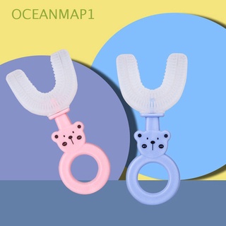 Oceanmap1 cepillo De dientes De silicona para niños con dibujo De 360 grados/cepillo De dientes para niños/multicolores