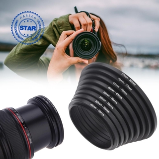 Metal Step Up anillos adaptador de lente conjunto de filtro 49-52-55-58-62-67-72 7pcs mejor E1J3