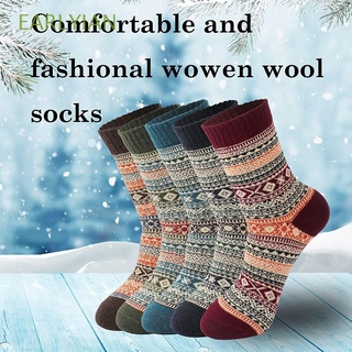 EARLYIAN High Quality Thick Knit Socks Casual for Cold Weather Wool Socks Hiking Men's Clothing Cozy Socks Soft Women Men's Winter Warm/Multicolor