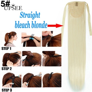 Upsee mujeres encuadernación cola de caballo cola de caballo Clip en extensiones de pelo piezas de pelo (4)