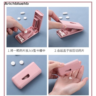 (arichbluehb) 3 colores vitamina medicina píldora caja organizador tablet contenedor de corte medicamentos en venta