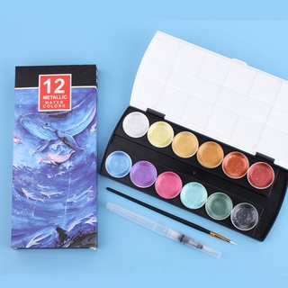comee - juego de 12 colores con purpurina, color de agua, color dorado metálico, pintura de pigmento (8)