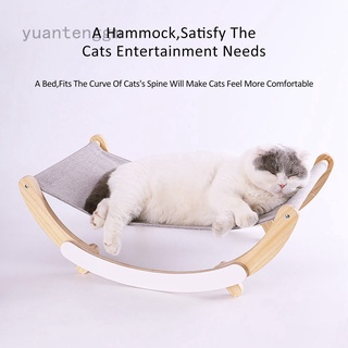Yuantenggm - hamaca para gatos, cama para mascotas, cama de madera maciza para gatos, cuna 2 en 1 y hamaca, cama colgante para gatos con marco de madera duradero