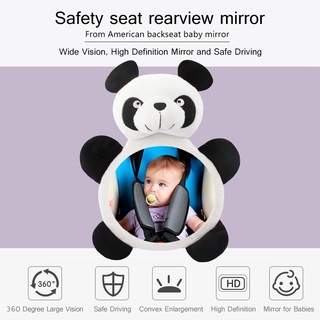 espejo retrovisor ajustable de panda de dibujos animados para coche/espejo retrovisor ajustable para asiento de seguridad infantil