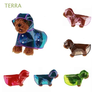 TERRA 1 pcs Pet Raincoat Fashion Dog Clothes Cats Apparel Cat Hoody Easy Put on/off Waterproof Transparent PU XS-XL Dog Rain Jacket/Multicolor