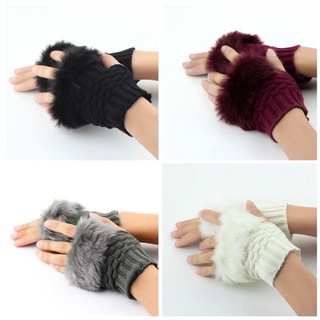 Rs moda invierno brazo calentador sin dedos guantes de punto piel recorte guantes manopla 09*30