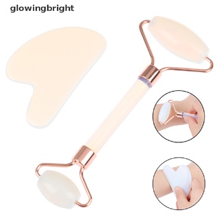 [glowingbright] Opalite masajeador facial rodillo cara adelgazante herramienta de levantamiento facial masajeador Guasha junta