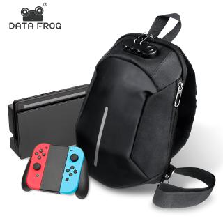 data frog hombres multifunción crossbody bolsa de almacenamiento para nintendo switch impermeable viaje bolsa de hombro portátil bolsa de pecho digital