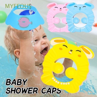 MYFEOUS Child Kids Baby Shower Caps Portable Bath Visor Shampoo Hat Ear Protection Waterproof Adjustable Eye Protection Wash Hair Shield