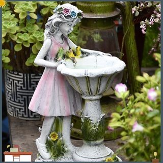 le solar flor hada estatua ornamental artístico paisajismo resina estatuas de jardín para patio