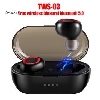 tws-03 auriculares inalámbricos compatibles con bluetooth 5.0 hifi sonido estéreo in-ear deportes auriculares (1)