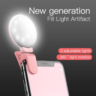 LED Selfie anillo de luz del teléfono de belleza relleno de luz auto-temporizador de luz en vivo inteligente LED RK17