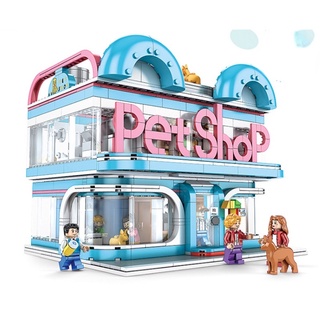 1082pcs city street moc pet shop bloques de construcción modelo de juguete figuras compatibles lego set de regalo niños compatibles con lego