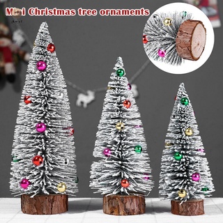 mini árbol de navidad con base de madera y cuentas coloridas diy manualidades hogar mesa decoración
