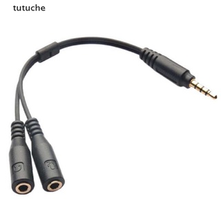 tutuche 1pc 3,5 mm estéreo audio macho a 2 hembra auriculares micrófono divisor cable adaptador cl