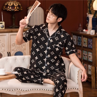 Los hombres pijamas de algodón masculino pijamas de manga corta ropa de dormir de los hombres de la ropa de dormir pijamas de los hombres más el tamaño de ropa de dormir masculina (3)