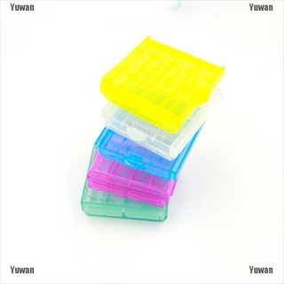 <yuwan> caja de almacenamiento de plástico translúcido portátil para aa aaa