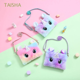 taisha kawaii unicornio bolso de hombro lindo bolso de mensajero crossbody monedero monedero coreano regalos de dibujos animados niñas bolso de felpa