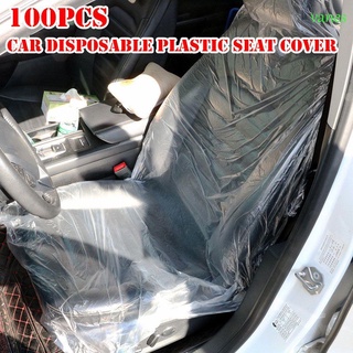 Vanes 100Pcs Auto Protector de asiento desechable accesorios de coche Auto asiento cubiertas de plástico PE Universal impermeable extraíble accesorios interiores coche silla cubierta/Multicolor