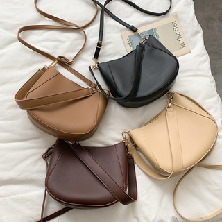【fw】Women Fashion Leather Shoulder Handbag Solid Color Messenger w/Clutch Bag