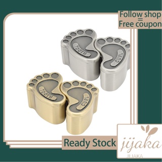 Jijaka caja de almacenamiento de Metal lindo pie en forma de bebé titular de dientes con 2 tapas para niños crecimiento Memorial regalo colección de joyas
