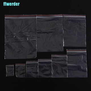 [ffwerder] 100/400/500 Pcs Jewelry Ziplock Zip Zipped Lock Reclosable Plastic Poly Clear Bags