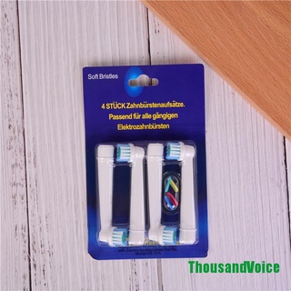 [ThousandVoice] 4 cabezales de cepillo de dientes eléctricos de repuesto para cepillo de dientes Oral B Sb-17A