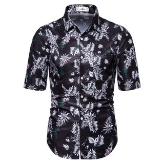 Moda Casual Floral masculino camisa Casual camisa de los hombres delgado manga corta Top verano nuevo 2020