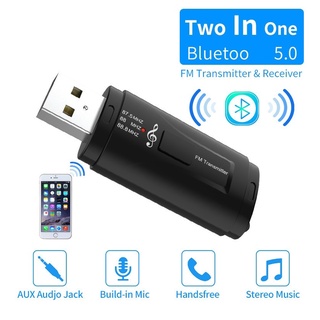 Transmisor FM Usb Usb 3.5 Receptor Bluetooth AUX doble salida 5.0