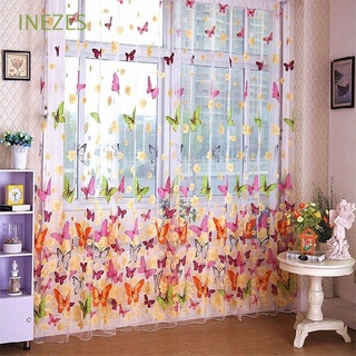 INEZES Brand New Window Screening Room Divider 200cm X 100cm Butterfly Yarn Tulle Curtain Sheer Curtain Balcony Tulle Beautiful Voile Door Window Sheer Curtain Panel Panel Window High Quality Butterfly Print/Multicolor