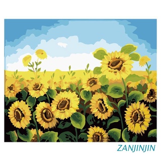 zanjinjin pintura por números para adultos y niños diy pintura al óleo kits de regalo preimpreso lienzo arte decoración del hogar - sunflower