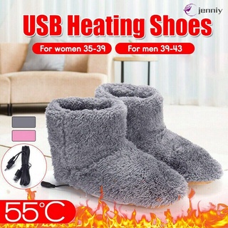 Pequeñas botas térmicas abrigadas de invierno con USB. Calentador de zapatos de pie de felpa, eléctrico zapatilla pies lavables al calor hombres/mujeres