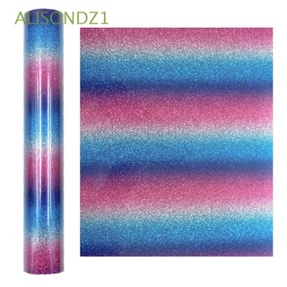 Alisondz1 Diy Material De manualidades arcoíris Glitter Silhouette tela De Papel Calor térmico transferencia De Calor vinilo hierro en parches