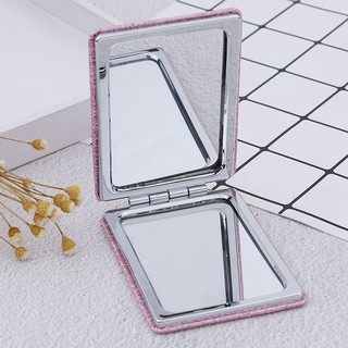 Maquillaje compacto espejo Mini viaje cosmético plegable portátil espejo de bolsillo doble (9)